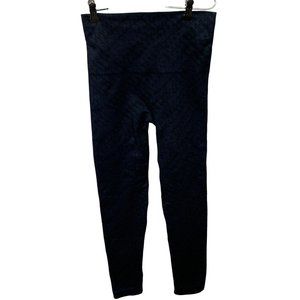 Spanx Leggings Womens Size Medium Blue Black Exercise Gym Workout Running Yoga